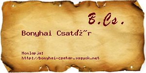 Bonyhai Csatár névjegykártya